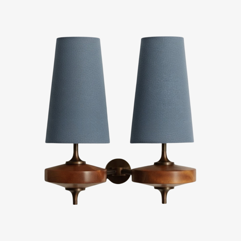 Retro Wandlamp met Stoffen Kap – Vintage Verlichting voor Slaapkamer
