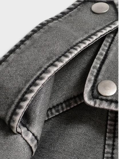Vegan Leren Jas Grijze Kleur voor Dames