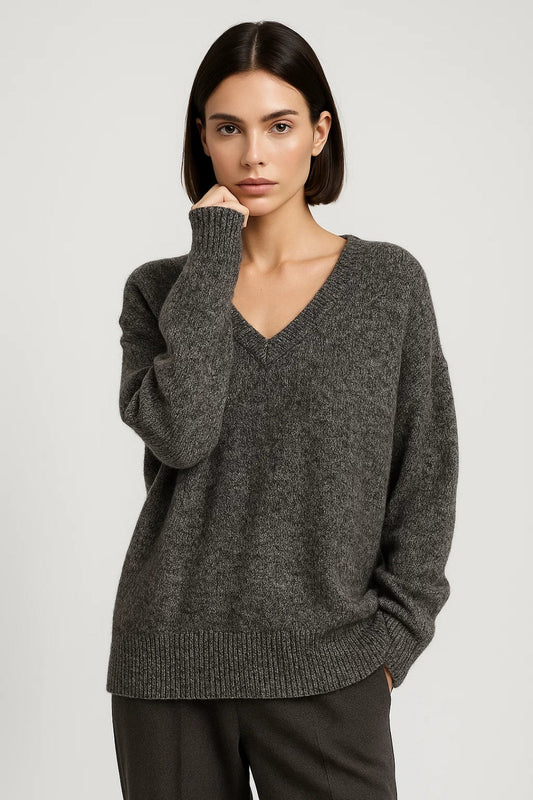 Dames Trui Oversized V-Hals Warme Wintertrui - StudioMarella