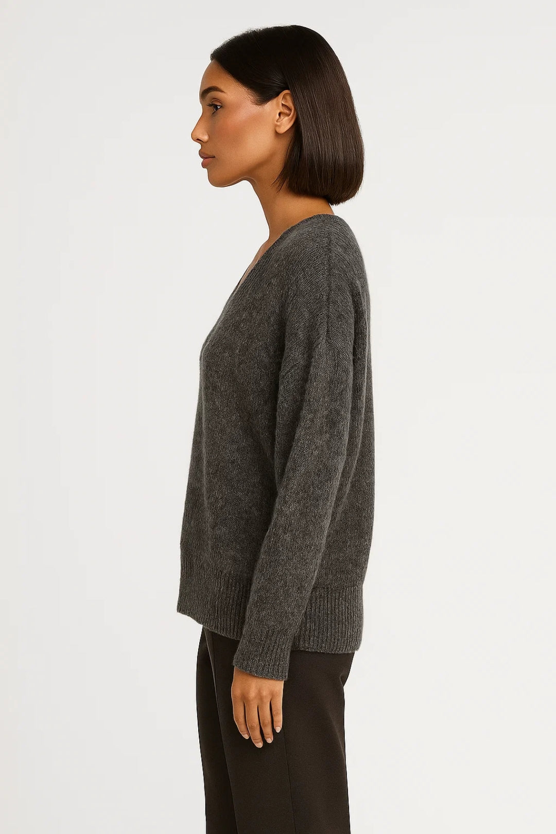 Dames Trui Oversized V-Hals Warme Wintertrui