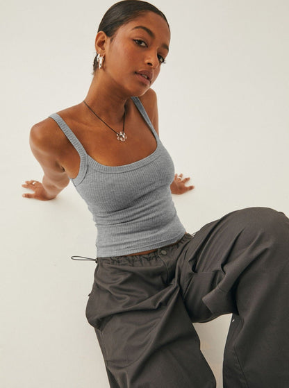 Vrouwelijke Tanktop Ronde Hals Casual Katoen