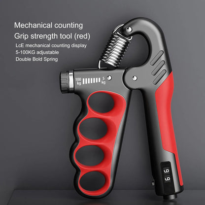 Onderarmtrainer Handknijper Verstelbaar tot 100 kg Krachttraining Thuis Zwart Fitnessapparaat Grip Spierversterking