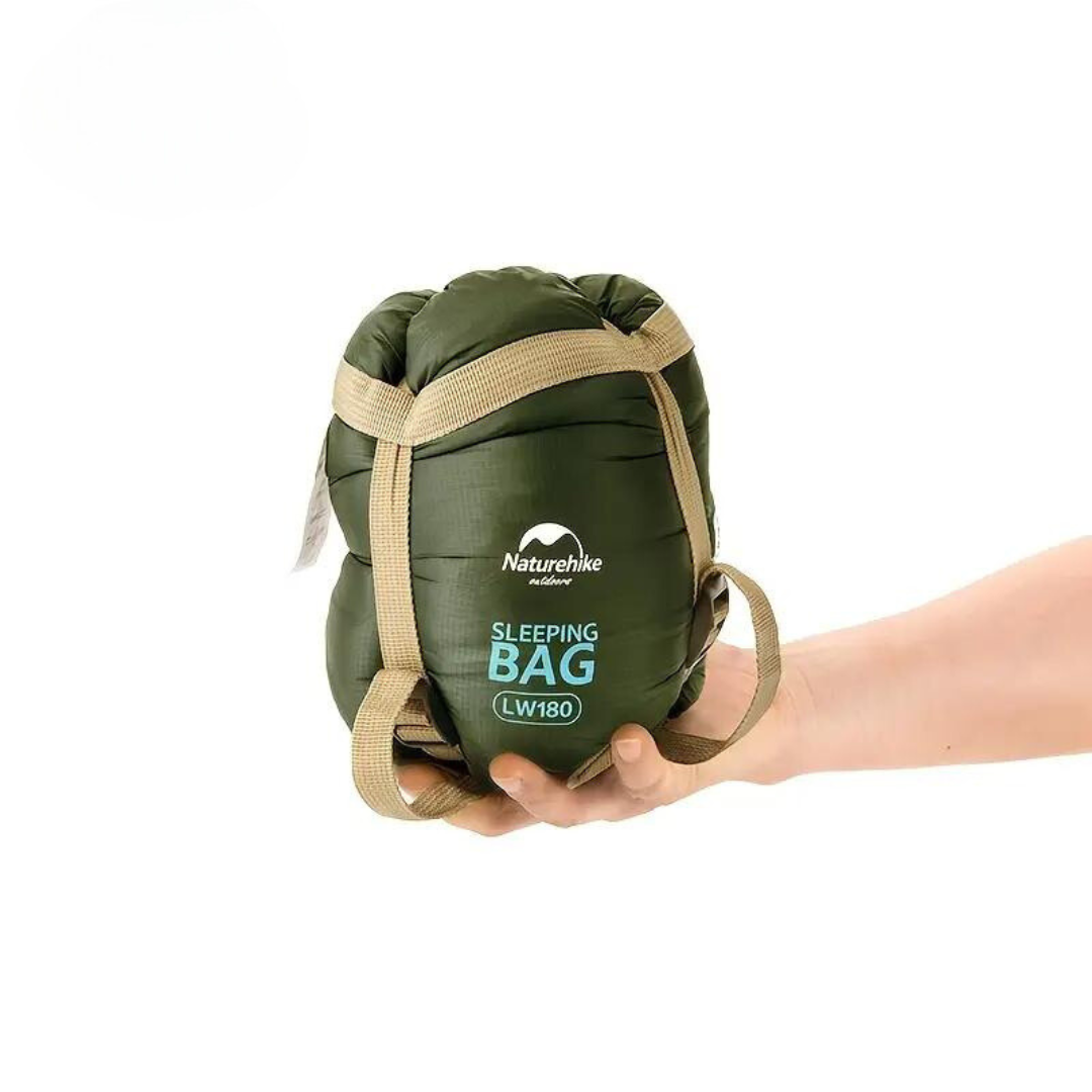 Compacte Slaapzak Groen Lichtgewicht Warm 3-Seizoenen Vulling Ademend Materiaal Backpacken Camping