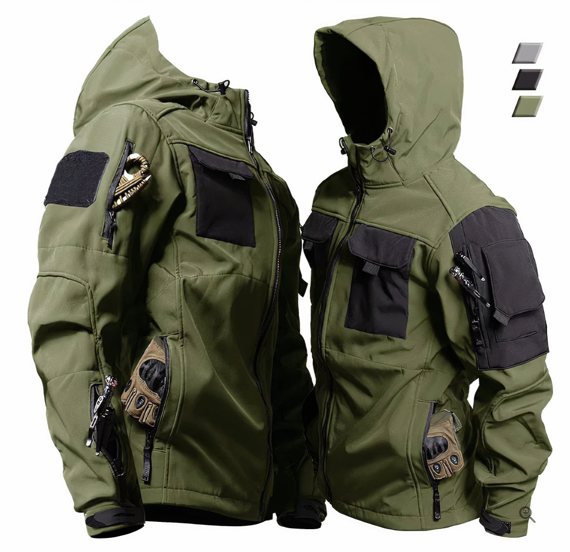 Waterdichte Herenjas met Capuchon Tactisch Outdoor