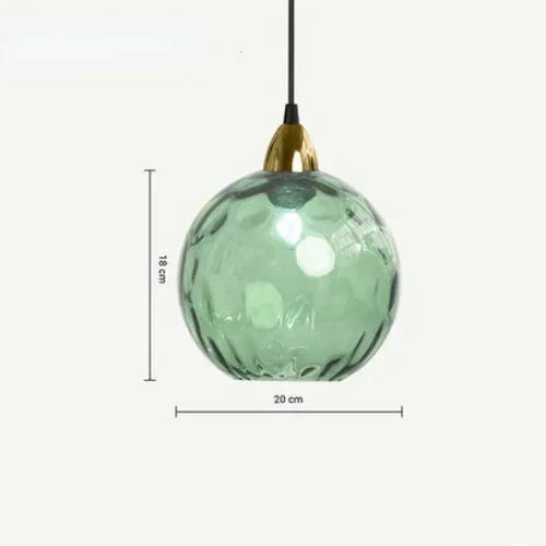 Glazen Bol Hanglamp met Gekleurde Glaskap voor Eetkamer Woonkamer