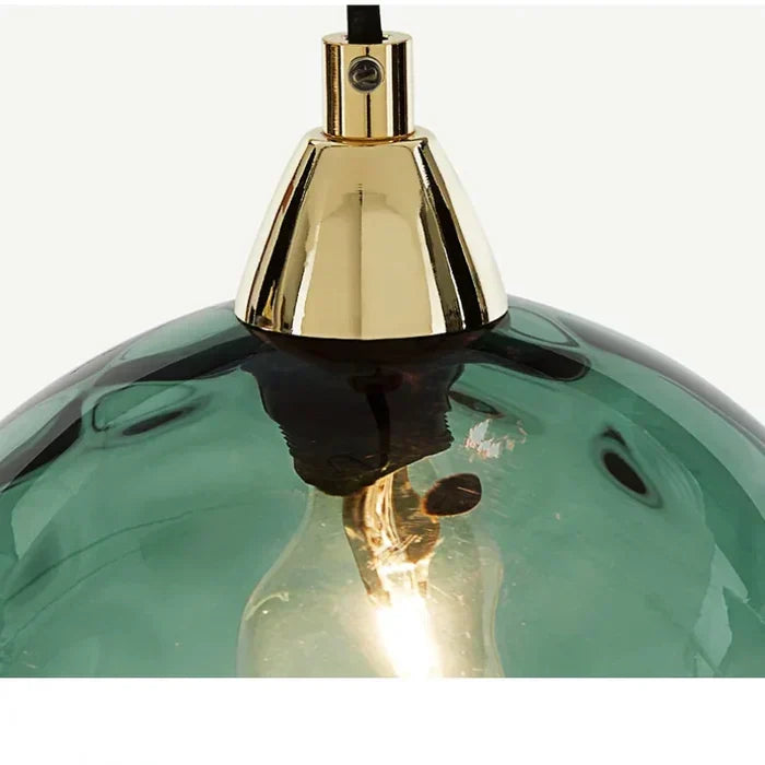 Glazen Bol Hanglamp met Gekleurde Glaskap voor Eetkamer Woonkamer