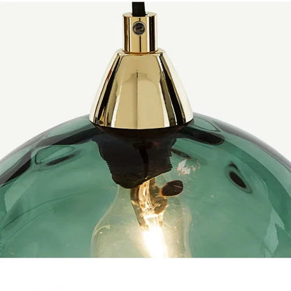 Glazen Bol Hanglamp met Gekleurde Glaskap voor Eetkamer Woonkamer