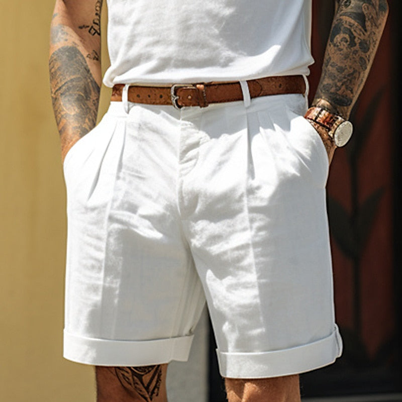 Heren Shorts Linnen-Katoen Klassiek Comfortabel - StudioMarella