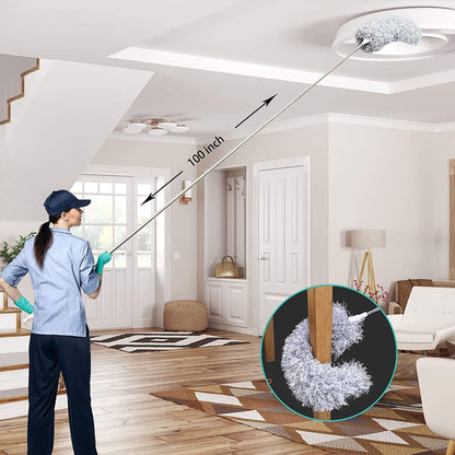 Telescopische Plumeau Uitschuifbaar 86-280 cm Microvezel Plafond Hoge Plekken Stofafnemer Plumeaustaaf Lang Schoonmaakmiddel Vloer tot Plafond