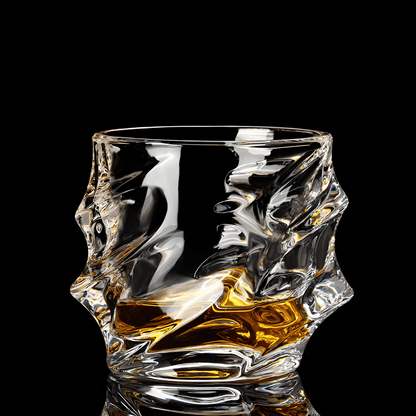 Kristallen Whiskyglas met Tornadovorm 300ml voor Premium Drankbeleving | Handgemaakt Japans-Geïnspireerd Spiraaldesign