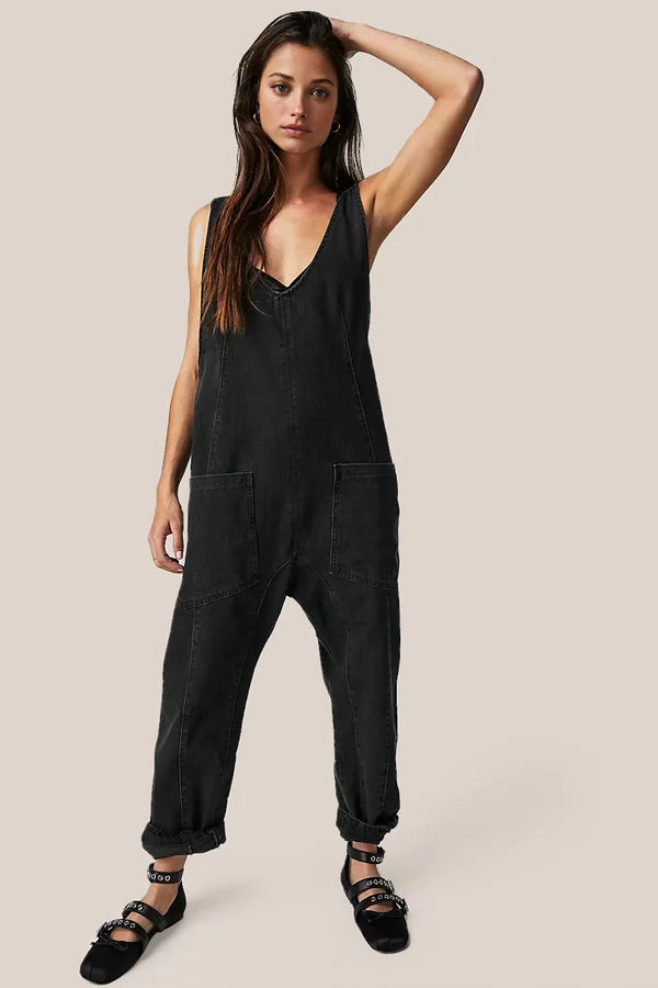 Jumpsuit voor Vrouw Blauw Denim Elegant Model - StudioMarella
