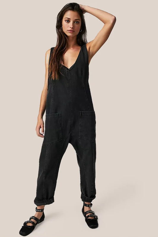 Jumpsuit voor Vrouw Blauw Denim Elegant Model - StudioMarella