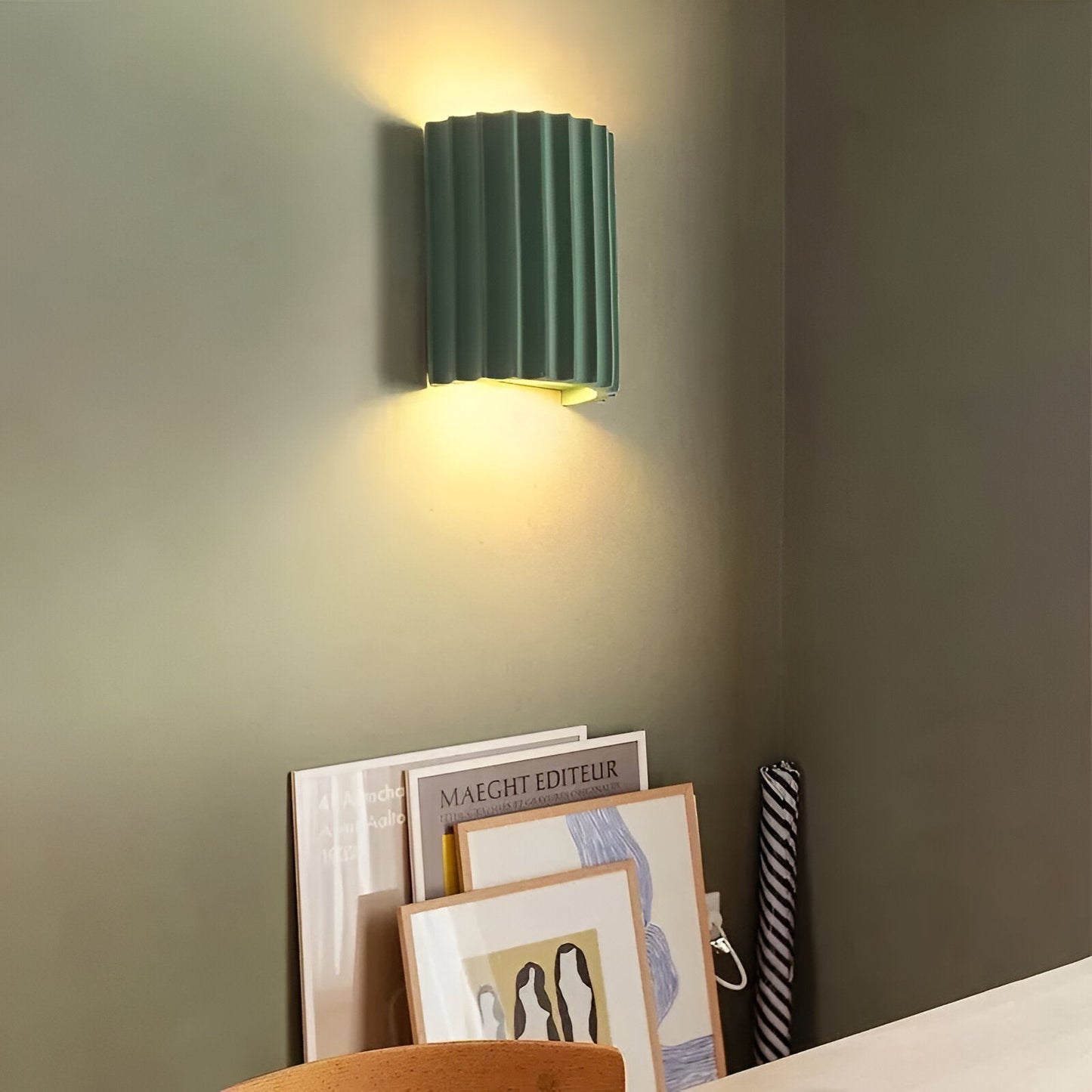 Wandlamp Resin Sculptuur Golvend Nordisch Wit Groen Grijs Slaapkamer Hal