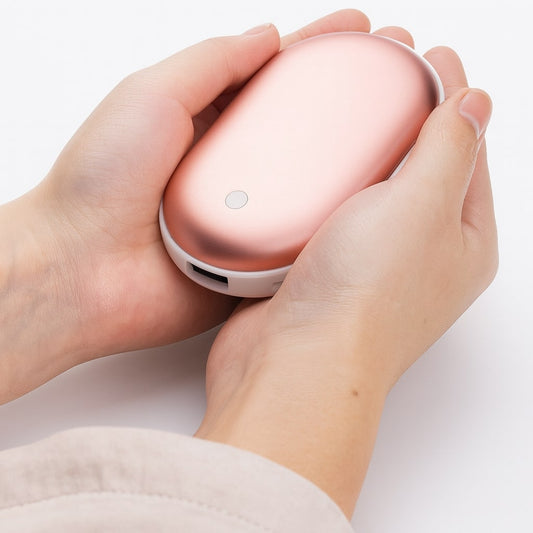 Elektrische Handwarmer met Powerbank Oplaadbaar USB 5200mAh Taschenwärmer Zilver Goud Roségoud Blauw
