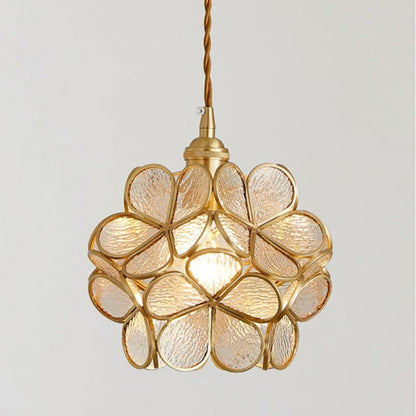 Floyem Flower Hanglamp Glas Messing Goud E27 Eettafel Slaapkamer Vintage Design Hanglamp Bloemvorm