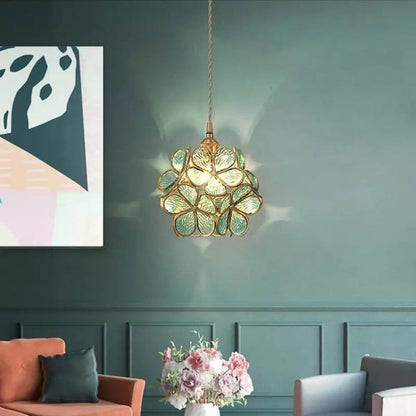 Floyem Flower Hanglamp Glas Messing Goud E27 Eettafel Slaapkamer Vintage Design Hanglamp Bloemvorm