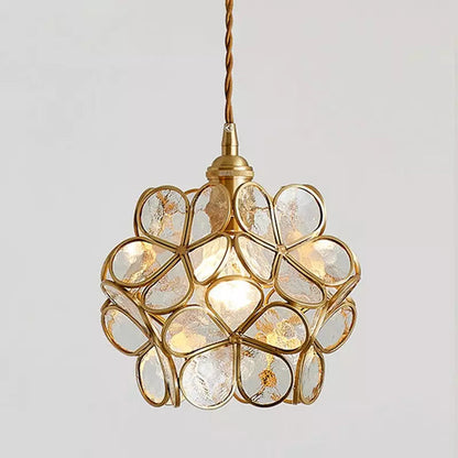 Floyem Flower Hanglamp Glas Messing Goud E27 Eettafel Slaapkamer Vintage Design Hanglamp Bloemvorm
