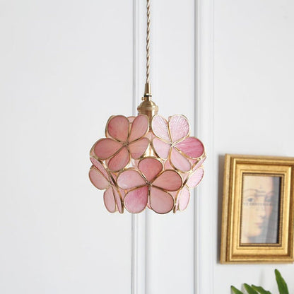 Floyem Flower Hanglamp Glas Messing Goud E27 Eettafel Slaapkamer Vintage Design Hanglamp Bloemvorm