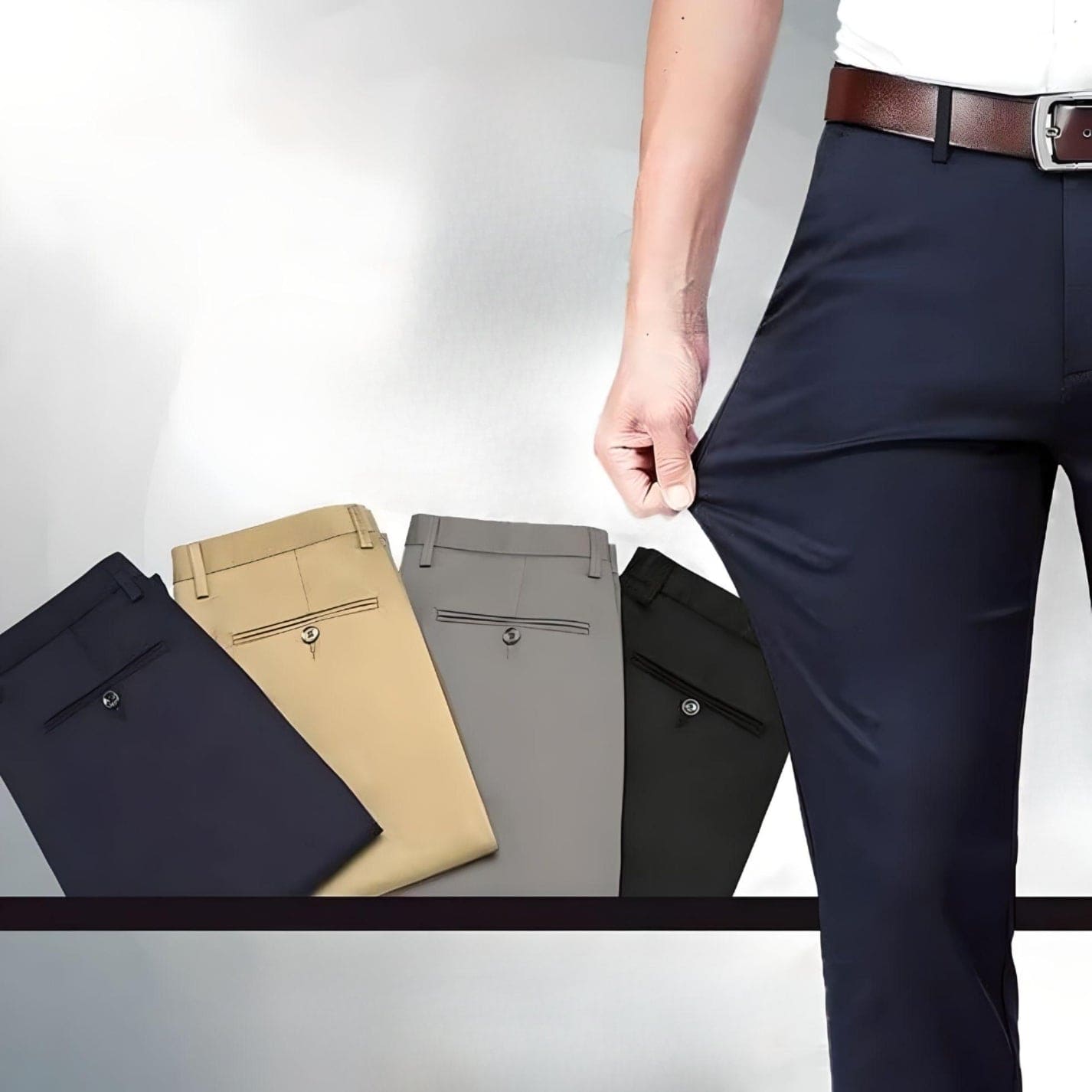 Elastische Comfortbroek voor Mannen Stretch Stof