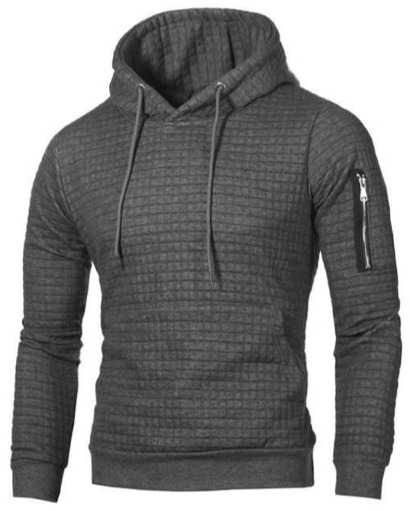 Heren Hoodie Slim Fit met Ribboorden en Trekkoord