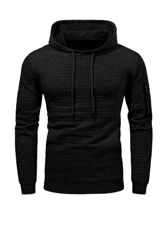 Heren Hoodie Slim Fit Ribboord en Trekkoord Capuchon