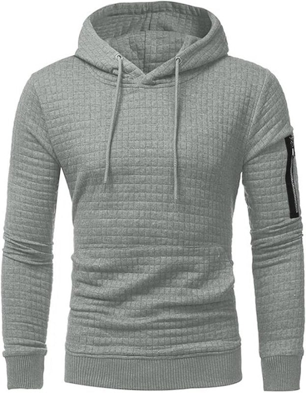 Heren Hoodie Slim Fit Ribboord en Trekkoord Capuchon