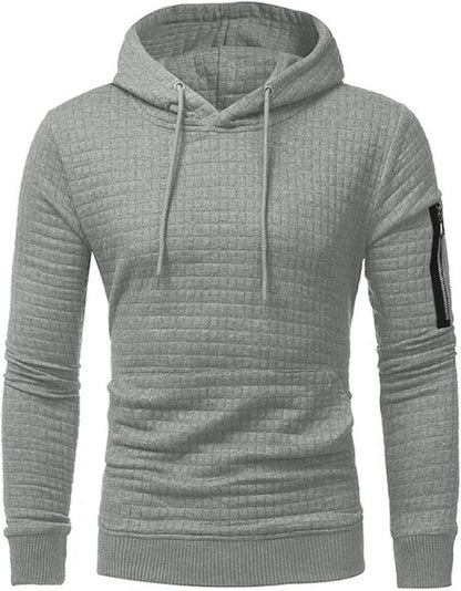 Heren Hoodie Slim Fit Ribboord en Trekkoord Capuchon