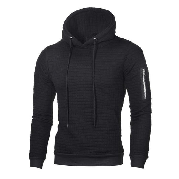 Heren Hoodie Slim Fit Ribboord en Trekkoord Capuchon