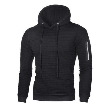 Heren Hoodie Slim Fit Ribboord en Trekkoord Capuchon