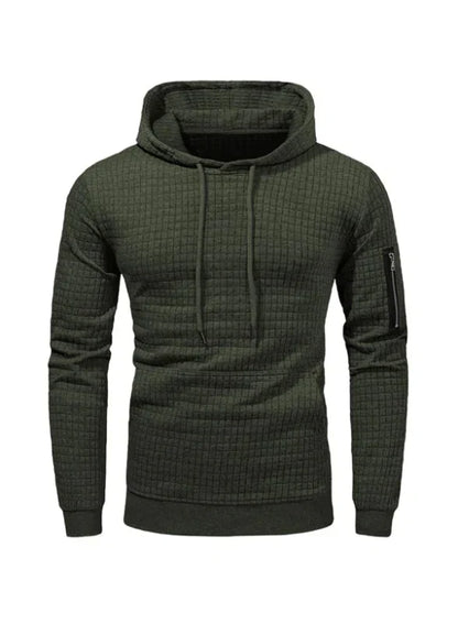 Heren Hoodie Slim Fit met Ribboorden en Trekkoord