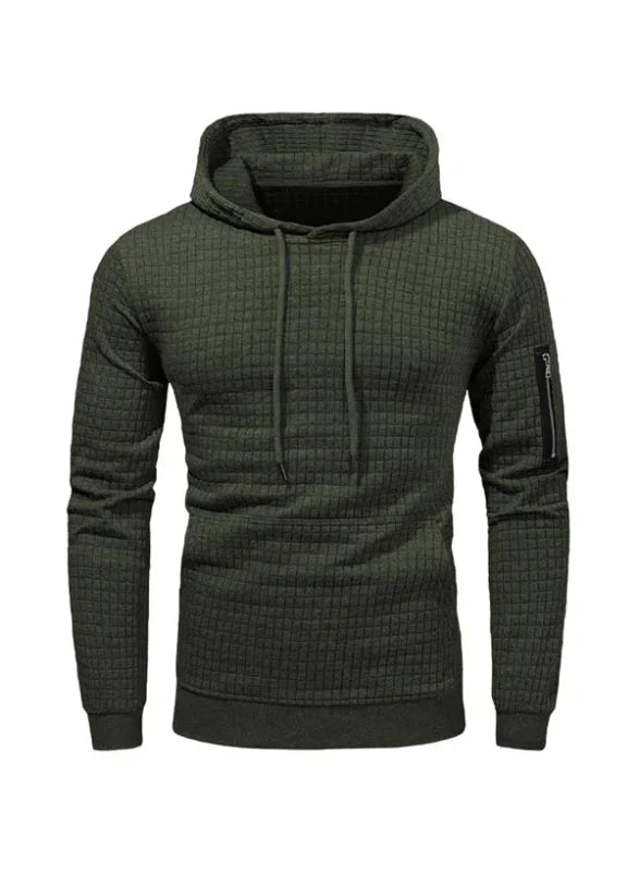 Heren Hoodie Slim Fit Ribboord en Trekkoord Capuchon