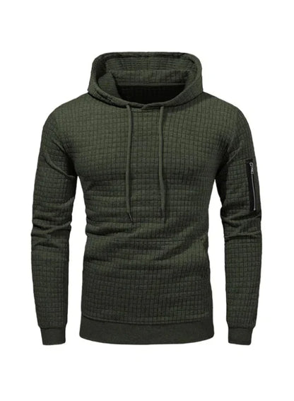 Heren Hoodie Slim Fit Ribboord en Trekkoord Capuchon