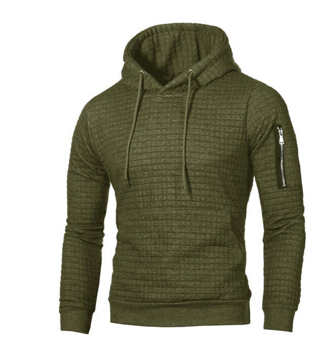 Heren Hoodie Slim Fit Ribboord en Trekkoord Capuchon