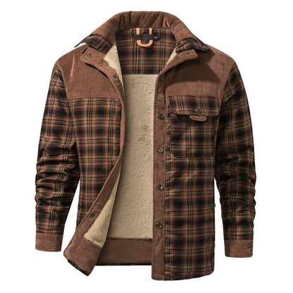 Herenjas Fleece Ruitpatroon Outdoor Stijl
