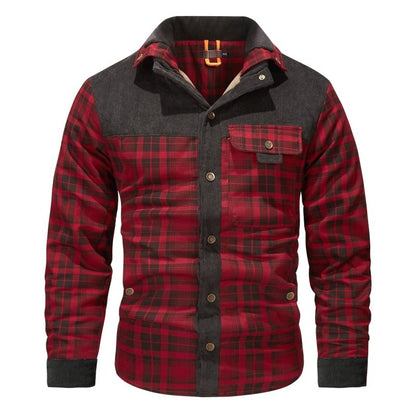 Herenjas Fleece Ruitpatroon Outdoor Stijl