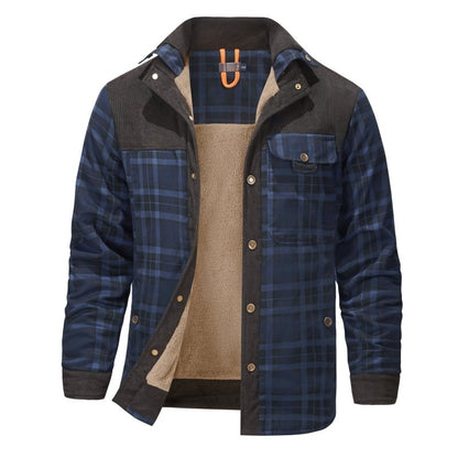 Herenjas Ruitpatroon Fleece Voering Outdoor Stijl