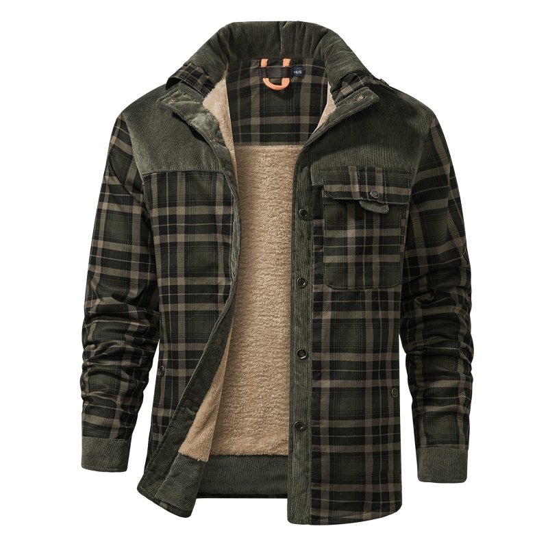 Herenjas Fleece Ruitpatroon Outdoor Stijl