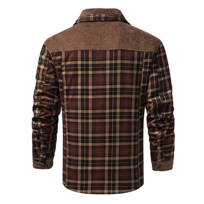 Herenjas Ruitpatroon Fleece Voering Outdoor Stijl