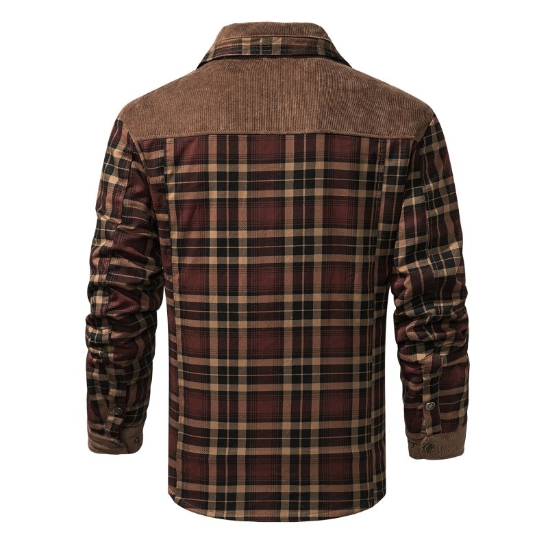 Herenjas Fleece Ruitpatroon Outdoor Stijl
