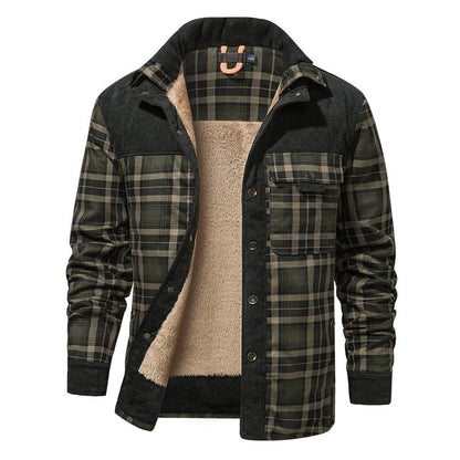 Herenjas Fleece Ruitpatroon Outdoor Stijl