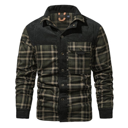 Herenjas Ruitpatroon Fleece Voering Outdoor Stijl