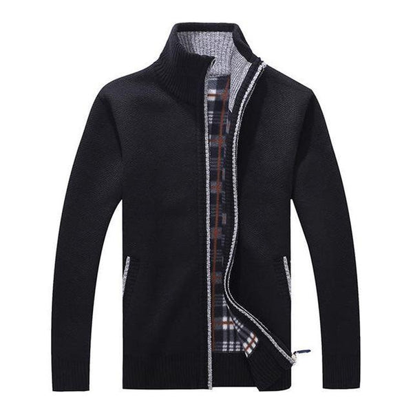 Heren Vest Gebreid Rits Relaxt Model Met Opstaande Kraag