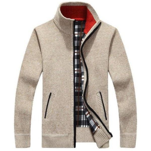 Heren Vest Gebreid Rits Relaxt Model Met Opstaande Kraag