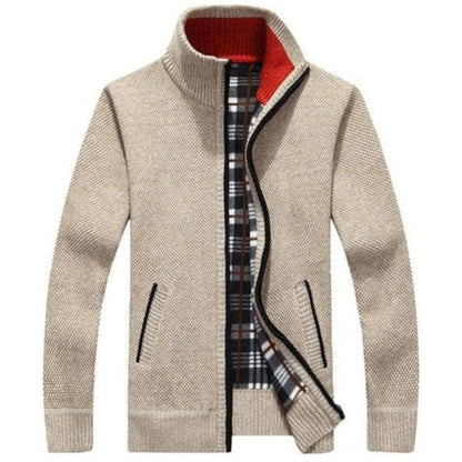 Heren Vest Gebreid Rits Relaxt Model Met Opstaande Kraag