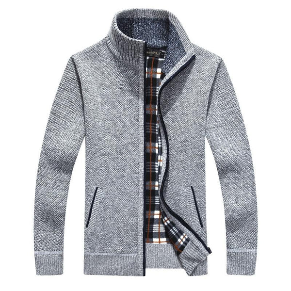 Heren Vest Gebreid Rits Relaxt Model Met Opstaande Kraag