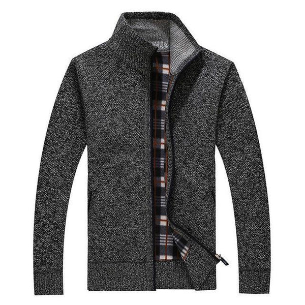 Heren Vest Gebreid Rits Relaxt Model Met Opstaande Kraag