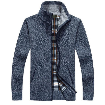 Heren Vest Gebreid Rits Relaxt Model Met Opstaande Kraag