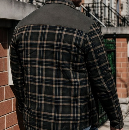 Herenjas Fleece Ruitpatroon Outdoor Stijl