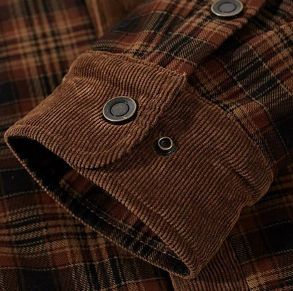 Heren Jas Geruit Fleece Lining en Kraag