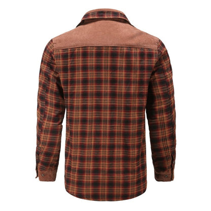 Heren Jas Geruit Fleece Lining en Kraag